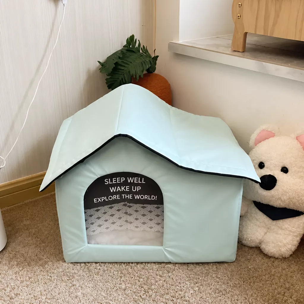 Enclosed Nylon Pet Bed for Cats and Dogs