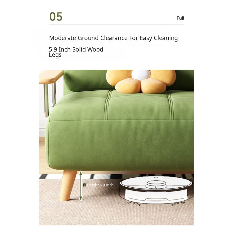 Fold-Out Sofa Bed with Scratch-Resistant Fabric and Solid Wood Legs mgj-0212-green