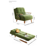 Fold-Out Sofa Bed with Scratch-Resistant Fabric and Solid Wood Legs mgj-0212-green