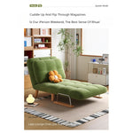 Fold-Out Sofa Bed with Scratch-Resistant Fabric and Solid Wood Legs mgj-0212-green