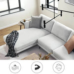 Stylish Light Gray Pine Fabric Sofa - Modern Comfort for Your Living Room mr-164