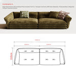 Minimalist French Cream Chenille Fabric Sectional Sofa for Living Room mxza-0207-48