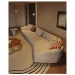 Minimalist French Cream Chenille Fabric Sectional Sofa for Living Room mxza-0207-48