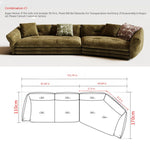 Minimalist French Cream Chenille Fabric Sectional Sofa for Living Room mxza-0207-48