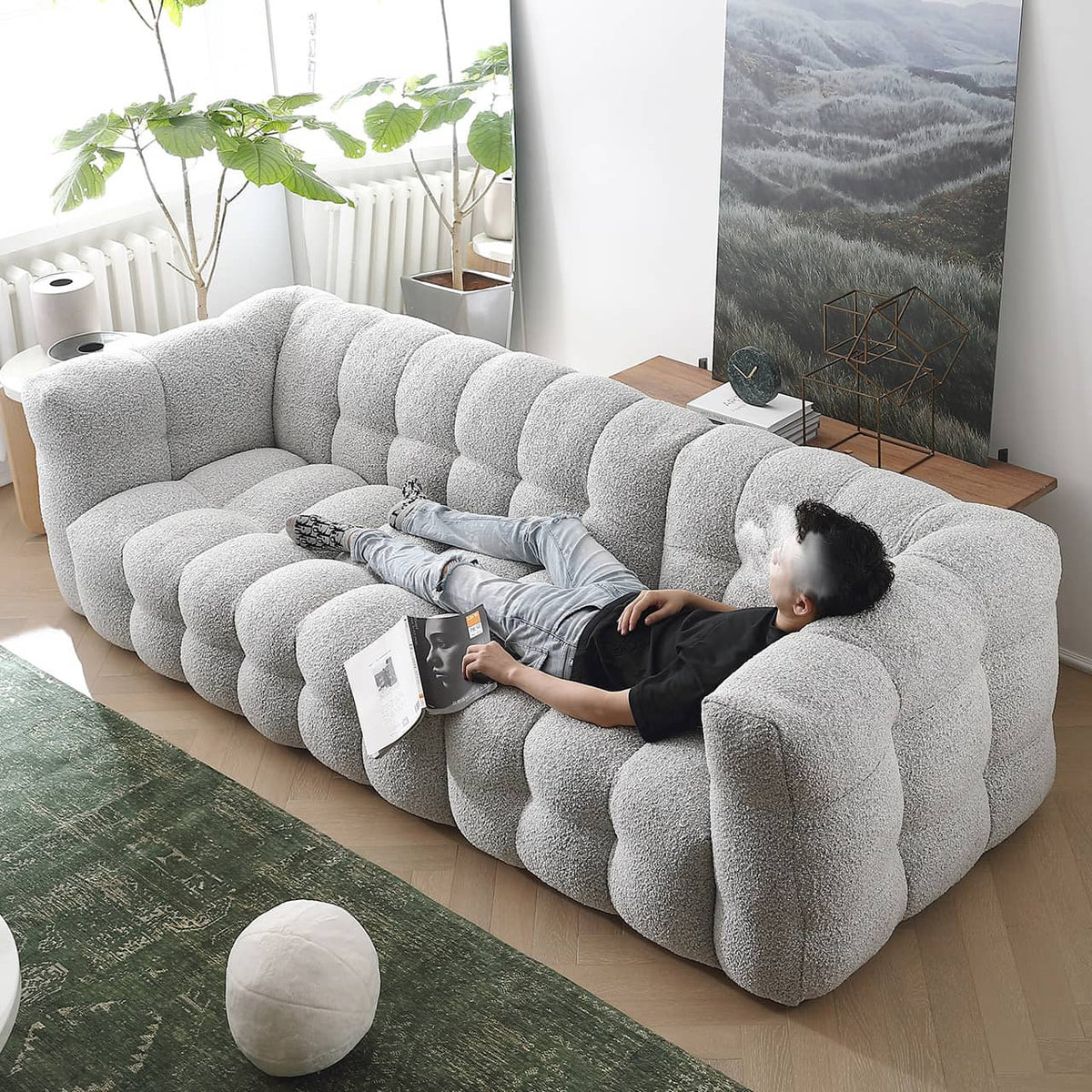 Light Gray Pine Sofa - Modern, Comfortable & Stylish Seating for Your Home my-344