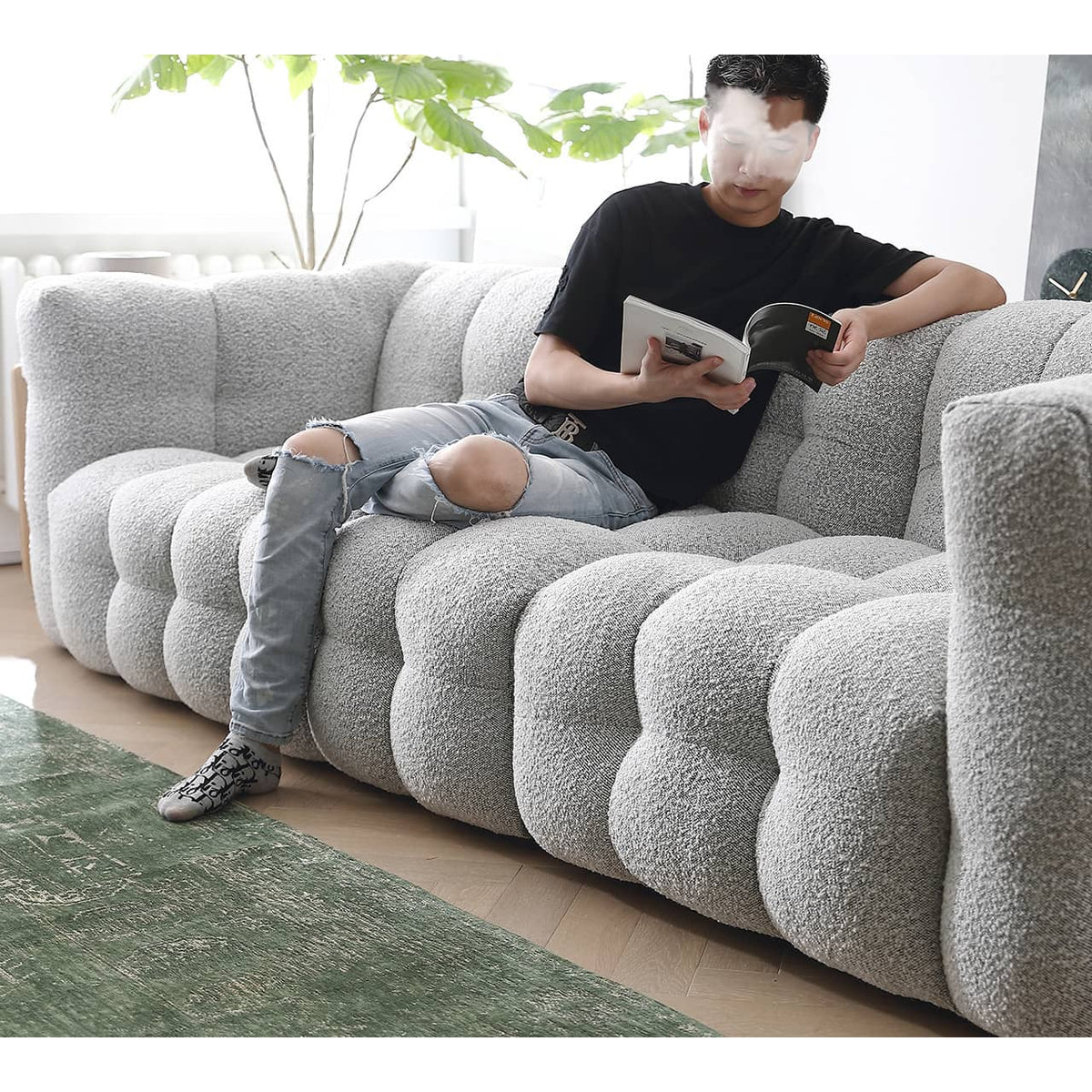 Light Gray Pine Sofa - Modern, Comfortable & Stylish Seating for Your Home my-344