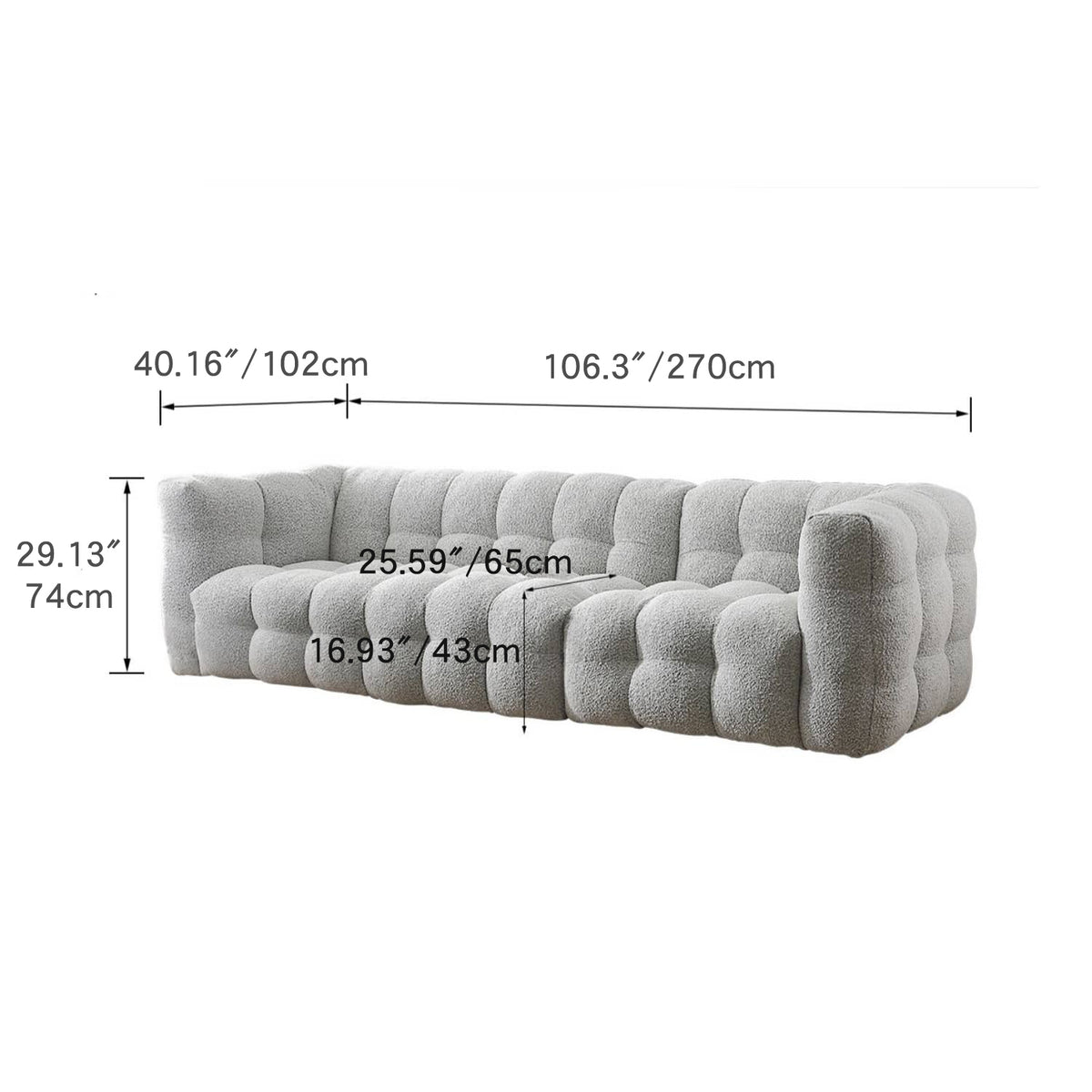 Light Gray Pine Sofa - Modern, Comfortable & Stylish Seating for Your Home my-344