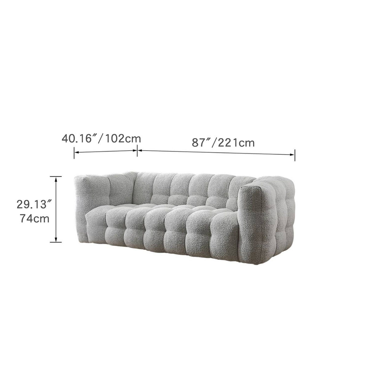 Light Gray Pine Sofa - Modern, Comfortable & Stylish Seating for Your Home my-344