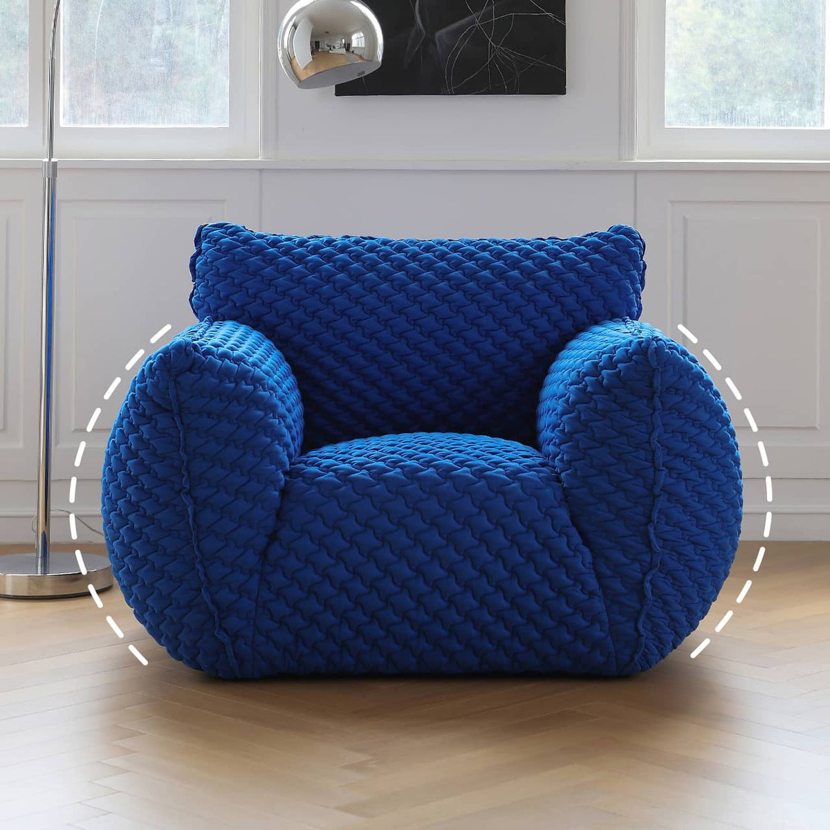 Luxurious Blue Pine Quilted Sofa with Silk Floss Cushion my-349