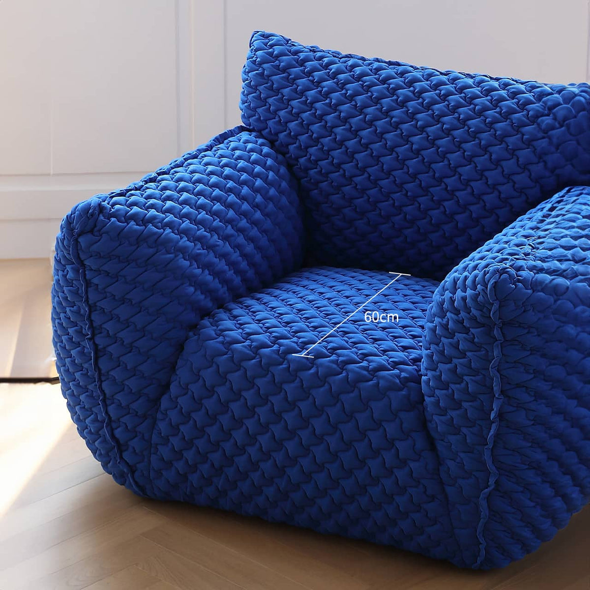 Luxurious Blue Pine Quilted Sofa with Silk Floss Cushion my-349