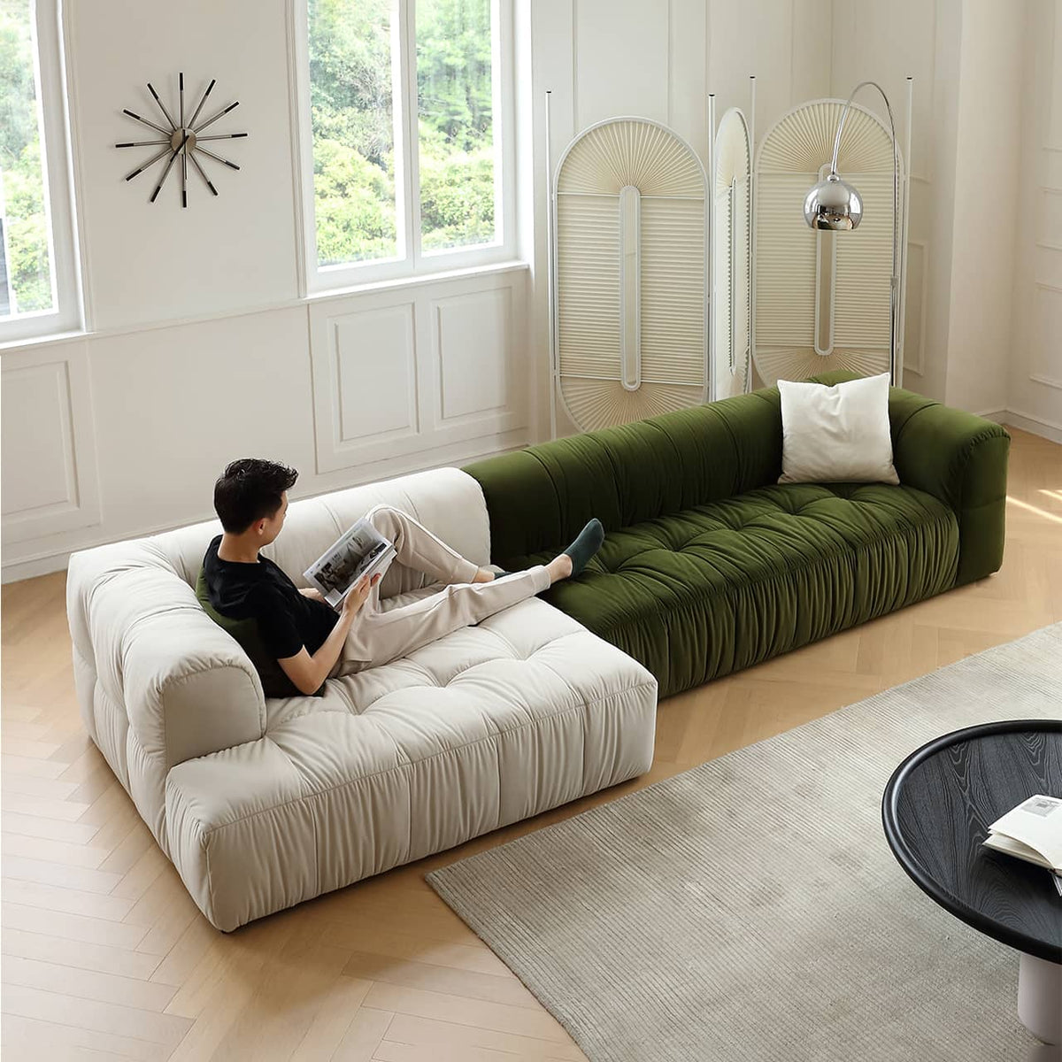 Premium Pine Suede Sofa - Luxurious Comfort & Stylish Design my-354