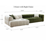 Modern Green and White Fabric Sofa, Cream Style 3-Seater Color-Block Couch for Living Room my-354