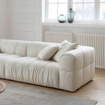 Scratch-Resistant White Pine Sofa with Luxurious Silk Floss Fabric my-355