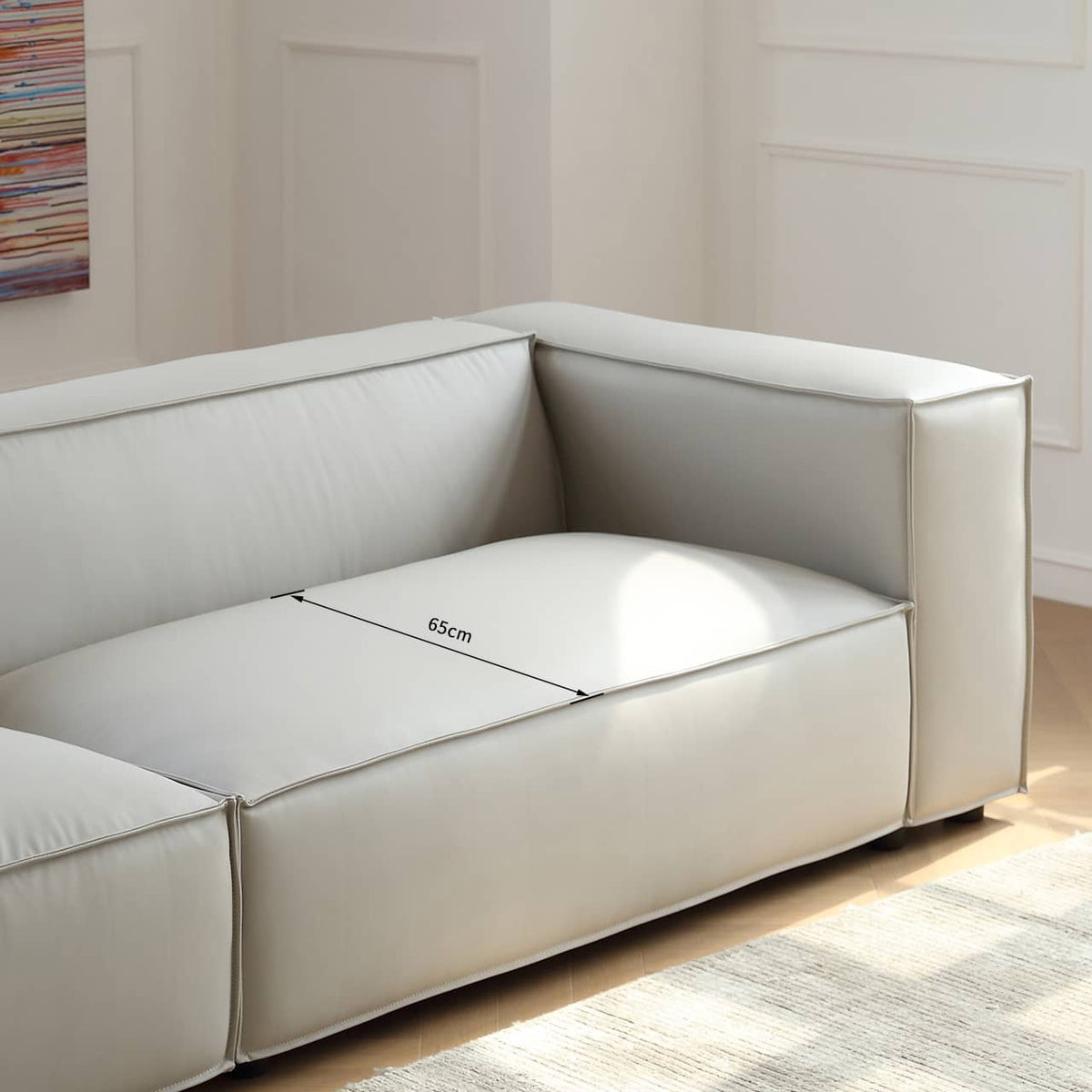 Luxury Off White Scratch-Resistant Sofa with Durable Pine Frame and Plush Down Filling my-358