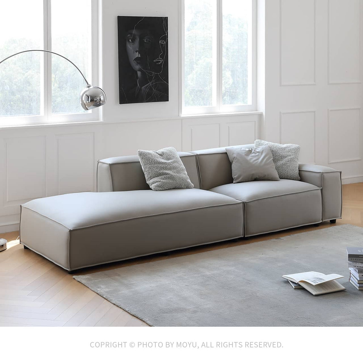 Luxury Off-White Sofa with Pine Frame & Scratch-Resistant Fabric - Ultra Plush Down Seating my-359