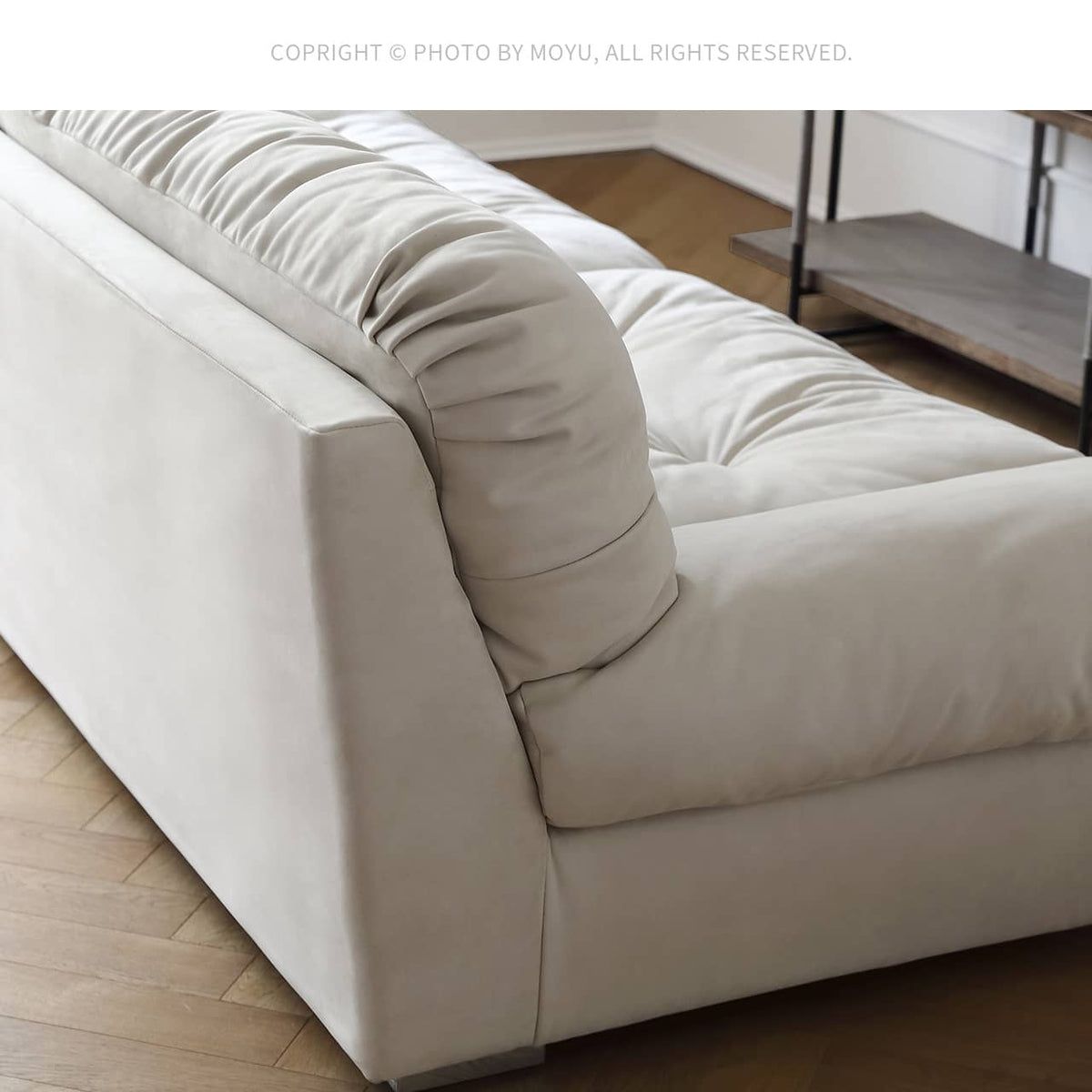 Luxurious Pine Suede Sofa in Elegant White - Perfect for Any Home Decor my-360