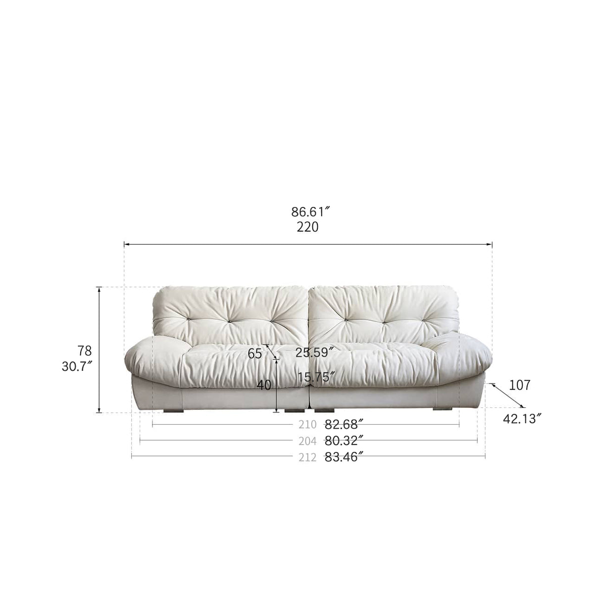 Luxurious Pine Suede Sofa in Elegant White - Perfect for Any Home Decor my-360