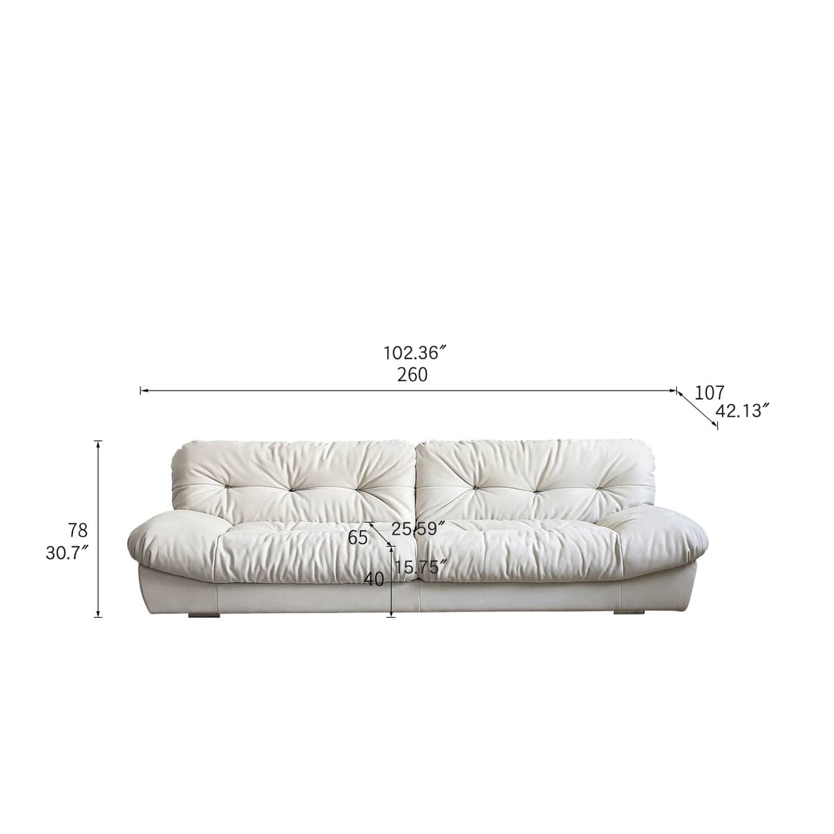 Luxurious Pine Suede Sofa in Elegant White - Perfect for Any Home Decor my-360