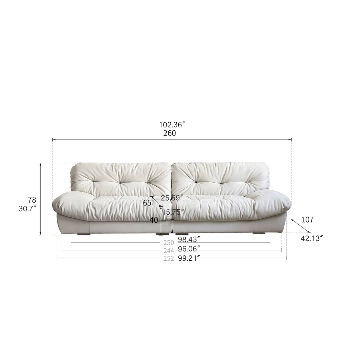 Luxurious Pine Suede Sofa in Elegant White - Perfect for Any Home Decor my-360