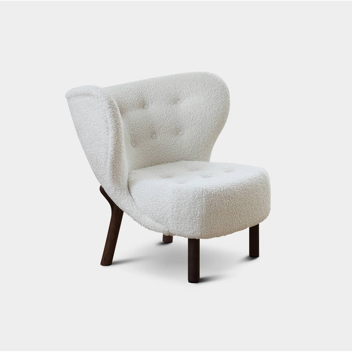 Luxurious White Walnut Wood Chair with Soft Faux Lambswool Upholstery my-361