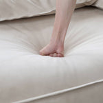 Luxurious White Pine Suede Down Sofa - Ultimate Comfort & Style my-362