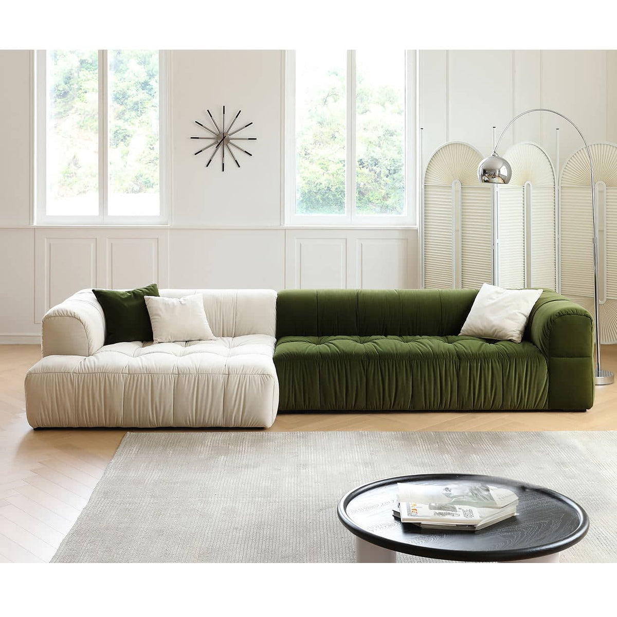 Luxurious White Pine Suede Silk Sofa - Ultimate Comfort and Elegance my-363