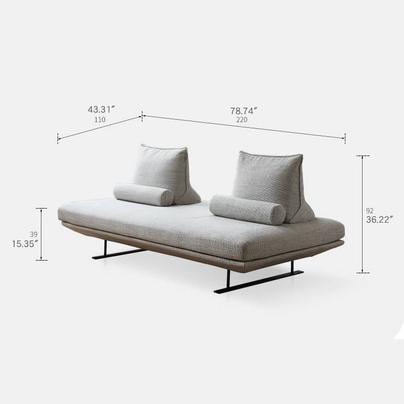 Contemporary Light Gray Sofa - Pine Wood Frame with Soft Cotton-Ramie Blend Upholstery my-364