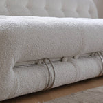 Modern White Sofa with Pine Frame and Stainless Steel Accents my-366