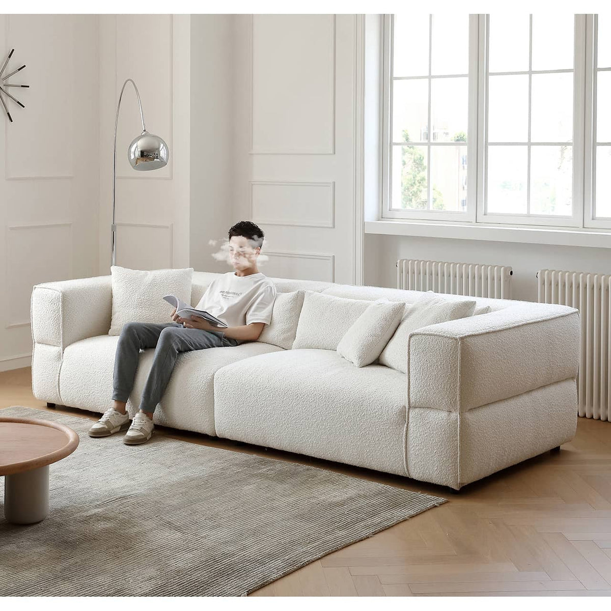 Luxurious White Pine Down Sofa - Ultimate Comfort and Style my-367