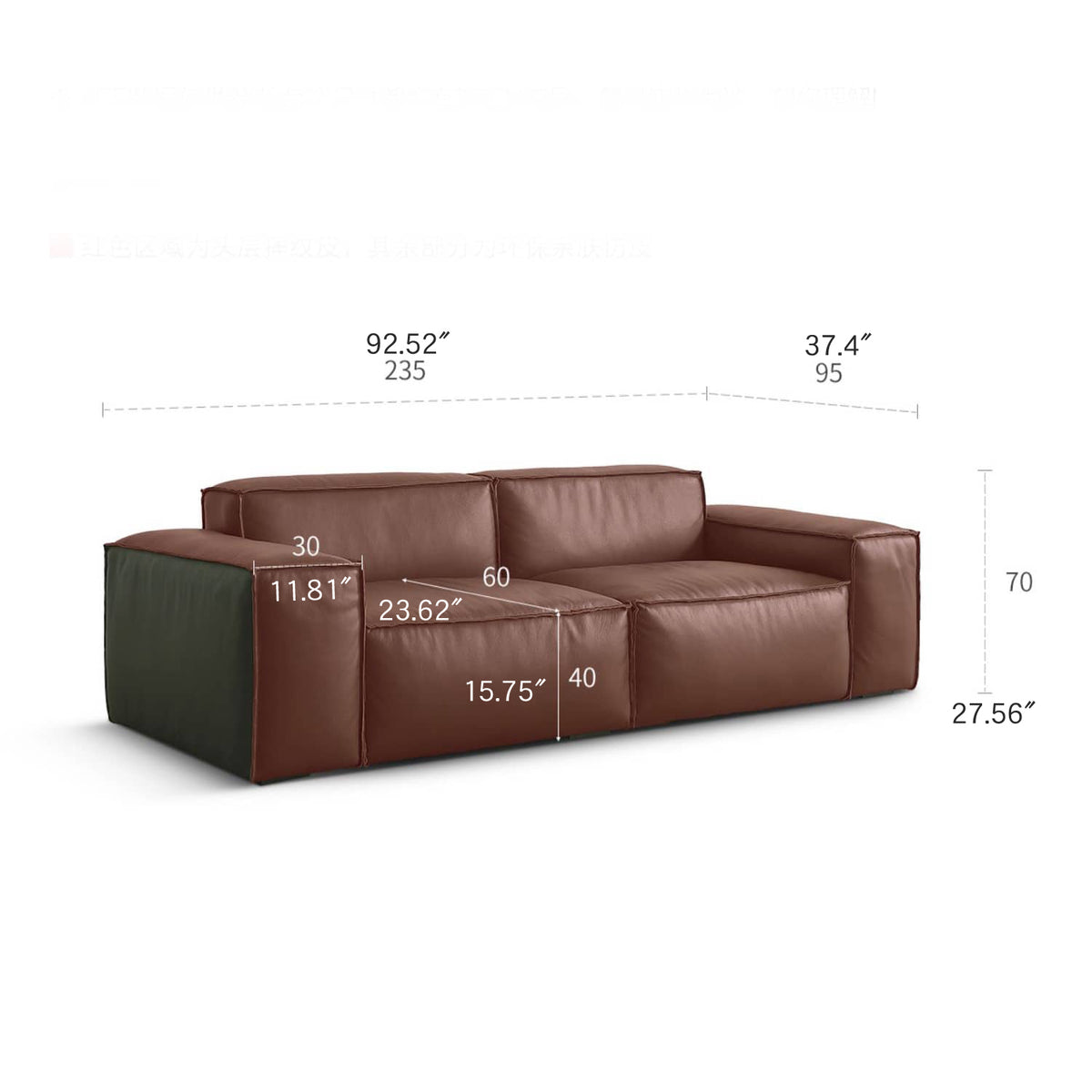 Luxurious Dark Green Pine Leather Sofa with Plush Down Cushions my-368