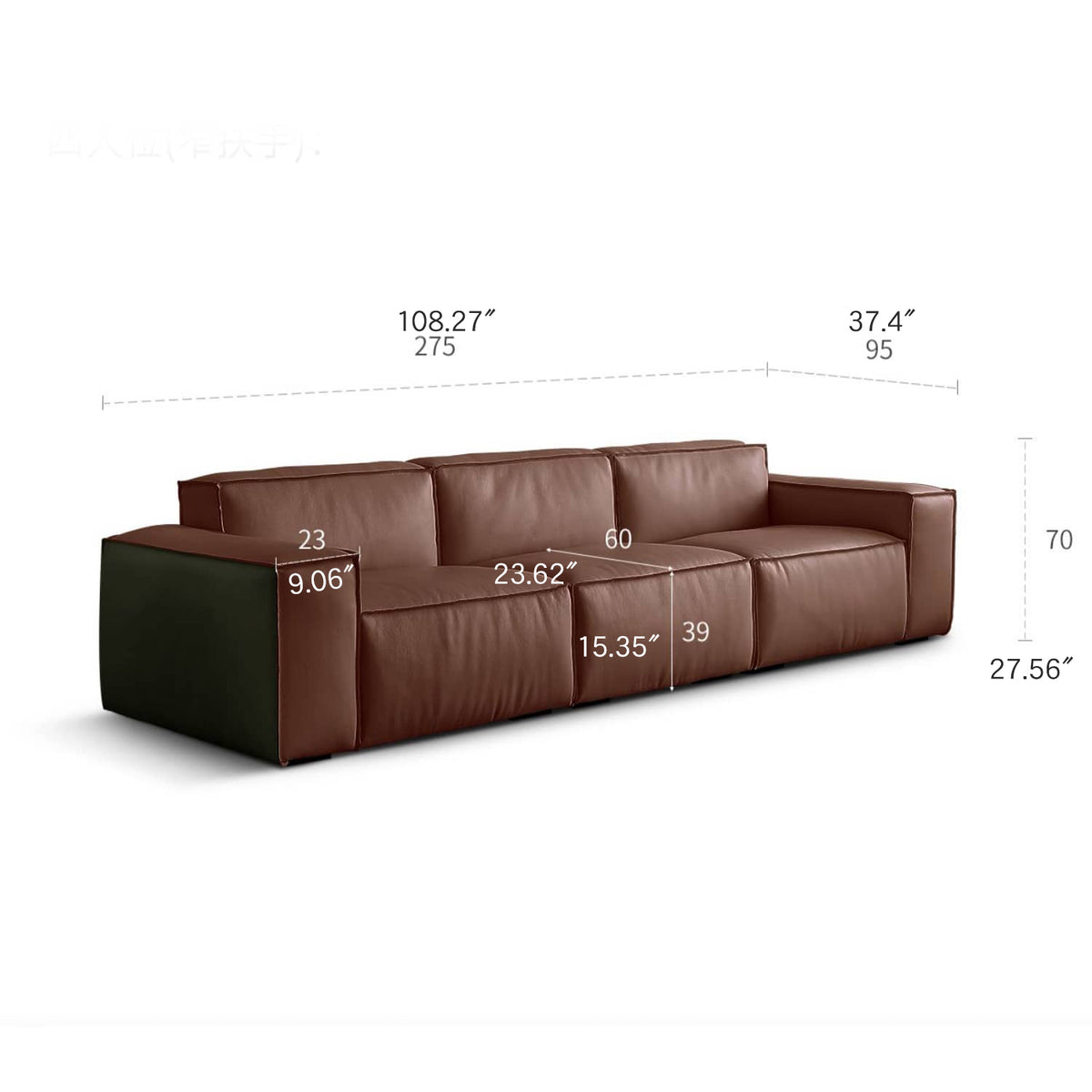 Luxurious Dark Green Pine Leather Sofa with Plush Down Cushions my-368