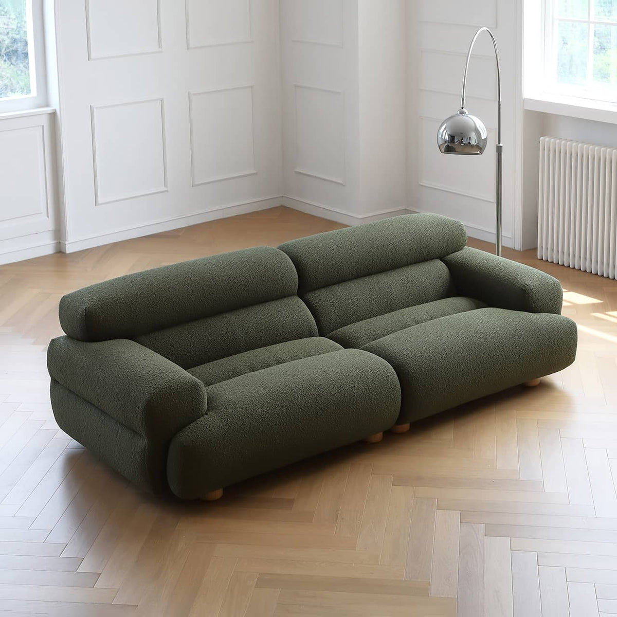 Luxurious Dark Green Pine Sofa - Elegant Comfort for Your Living Room my-369