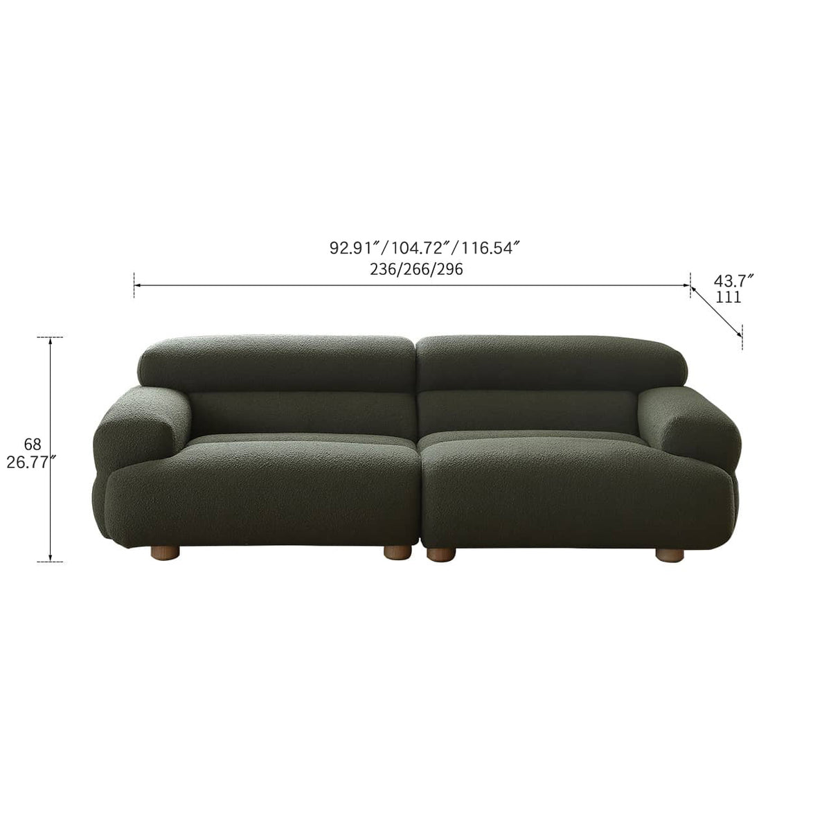 Luxurious Dark Green Pine Sofa - Elegant Comfort for Your Living Room my-369