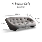 Modern Gray Shell-Inspired Sofa, Italian Minimalist Irregular Couch for Living Room my-370