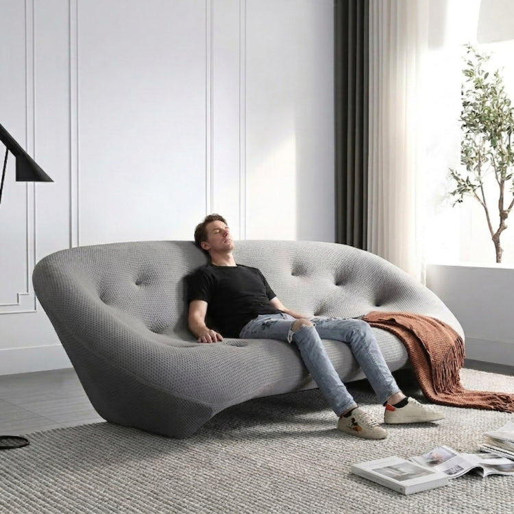 Modern Gray Shell-Inspired Sofa, Italian Minimalist Irregular Couch for Living Room my-370