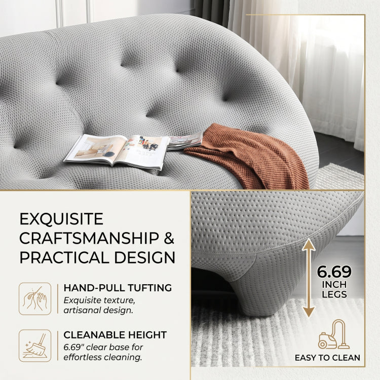 Modern Gray Shell-Inspired Sofa, Italian Minimalist Irregular Couch for Living Room my-370