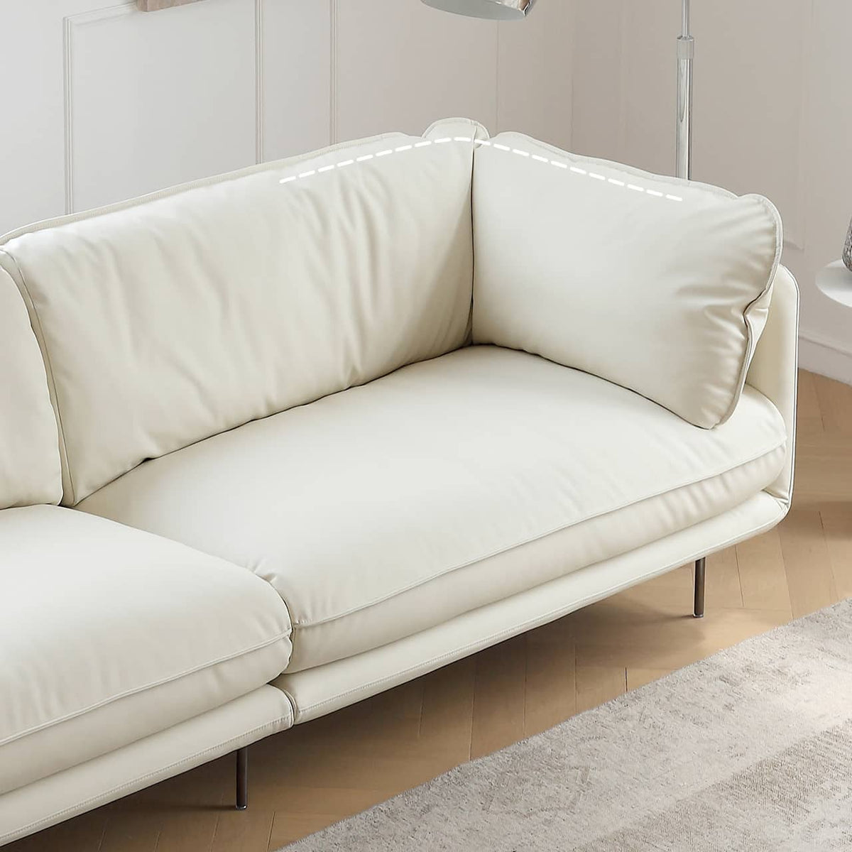 Luxurious Off-White Sofa with Pine Wood Frame and Scratch-Resistant Fabric my-371