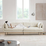 Luxurious Off-White Sofa with Pine Wood Frame and Scratch-Resistant Fabric my-371