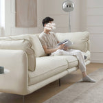 Luxurious Off-White Sofa with Pine Wood Frame and Scratch-Resistant Fabric my-371