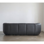 Luxurious Black Pine Leather Sofa with Plush Down Cushions my-373