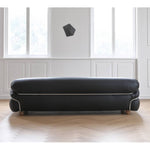 Stylish Black Pine Sofa with Scratch-Resistant Fabric & Stainless Steel Accents in Ash Wood Finish my-374