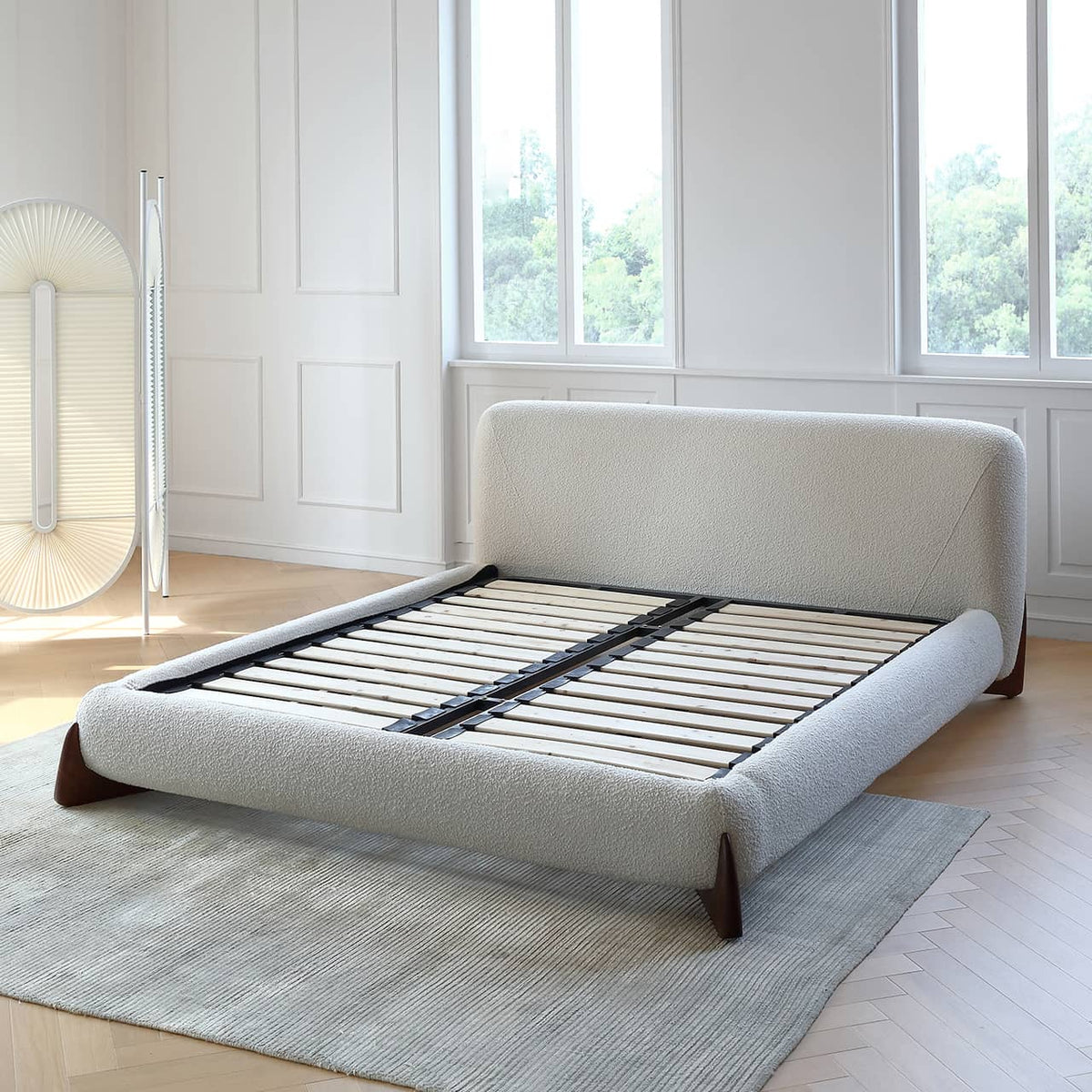 Elegant Bed Frame in White Pine & Ash Wood - Premium Quality and Craftsmanship my-375