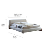 Elegant Bed Frame in White Pine & Ash Wood - Premium Quality and Craftsmanship my-375