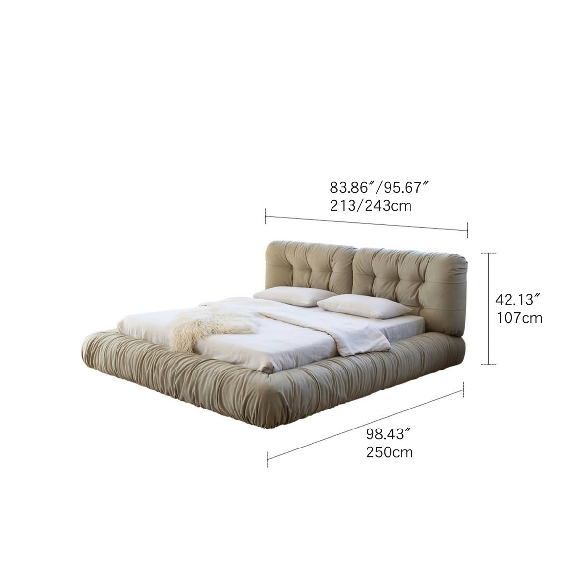 Luxurious Gray Pine Suede Down Bed for Ultimate Comfort my-377