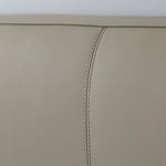 Luxurious Gray Pine Bed with Leather Upholstery and Silky Floss Finish my-379