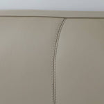 Luxurious Gray Pine Bed with Leather Upholstery and Silky Floss Finish my-379