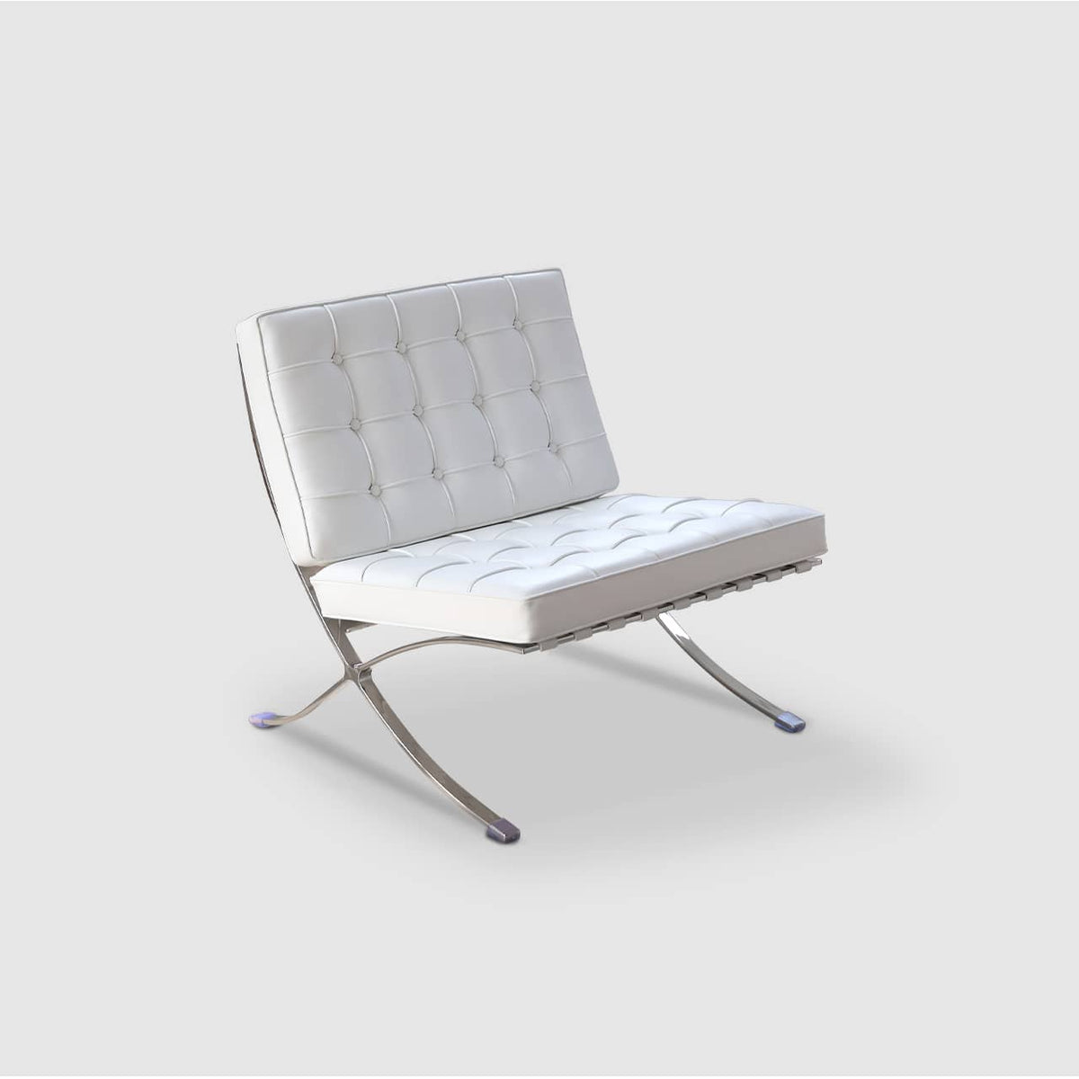 Sleek White Stainless Steel Chair with Premium Leathaire Upholstery my-382