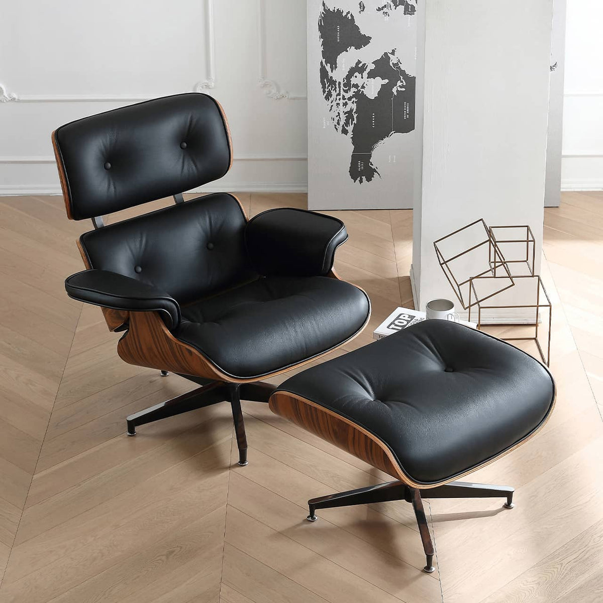 Luxurious Black Leather Executive Chair with Multi-Layer Support my-383