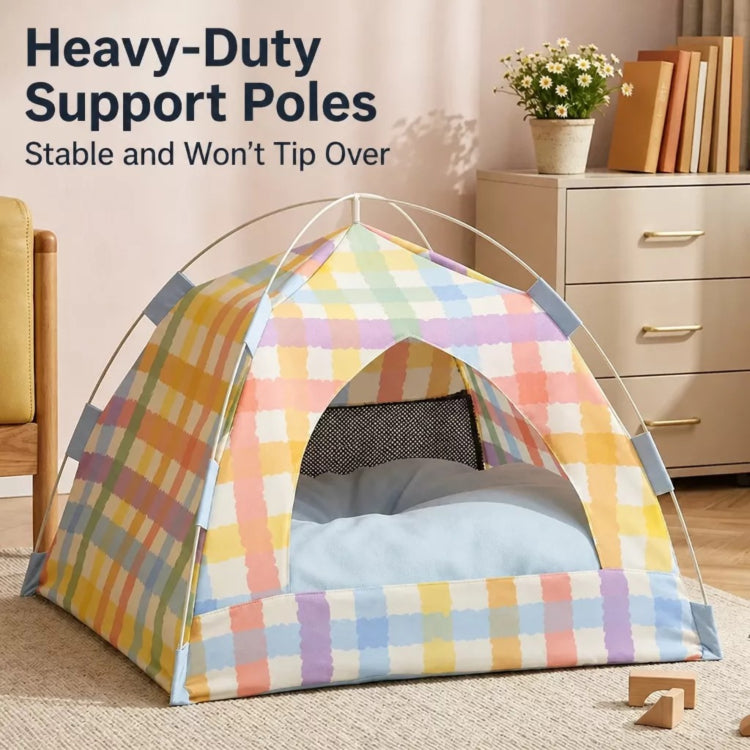Woven Cat & Dog Bed | Semi-Enclosed Pet House with Cooling Mat, Summer & 4-Season Usep-00646