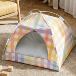 Woven Cat & Dog Bed | Semi-Enclosed Pet House with Cooling Mat, Summer & 4-Season Usep-00646